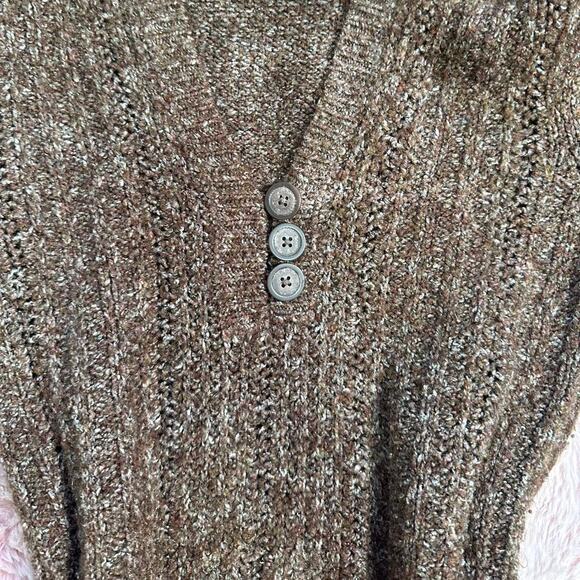 The cutest y2k maurices brown cable knit sweater with hood - Picture 6 of 8